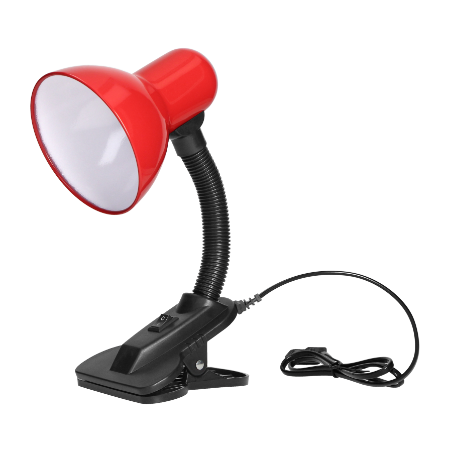 LATSA, desk lamp with a clip, 10W, E27, steel + plastic, red